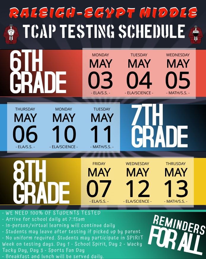 2021 REMS TCAP TESTING SCHECULE 2021 REMS TCAP TESTING SCHECULE
